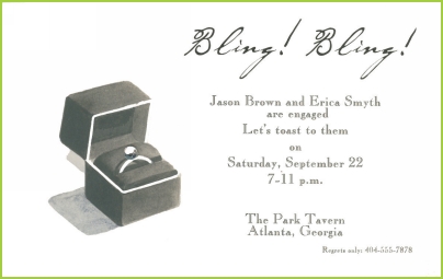 Bling Bling with one rhinestone invitation by Stevie Streck